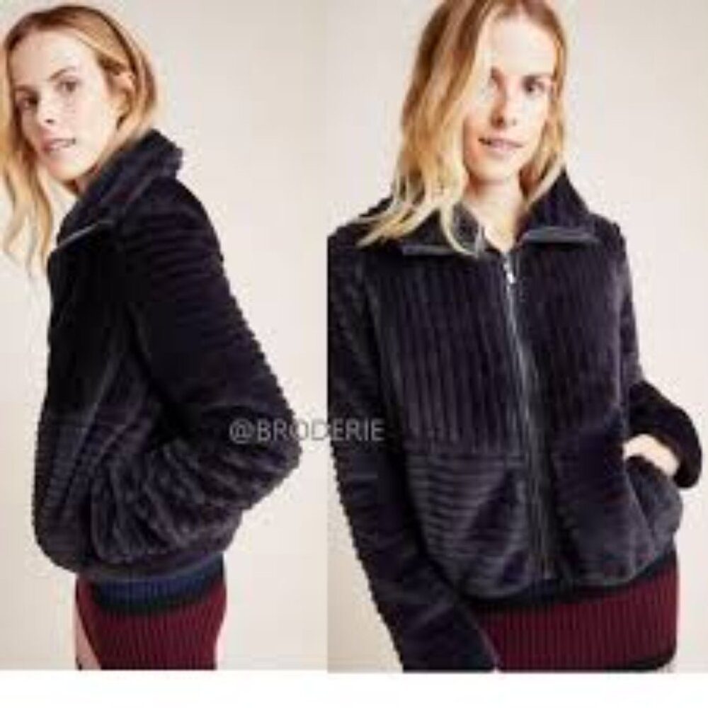 NWOT Anthropologie Natasha Faux Fur Jacket Size S